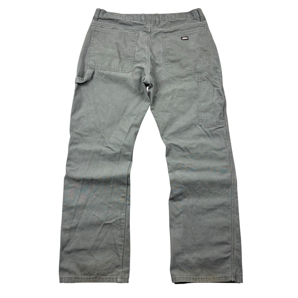 Dickies Carpenter Pants Men 36x32 Gray Canvas Workwear Utility Distressed Faded - Picture 1 of 16